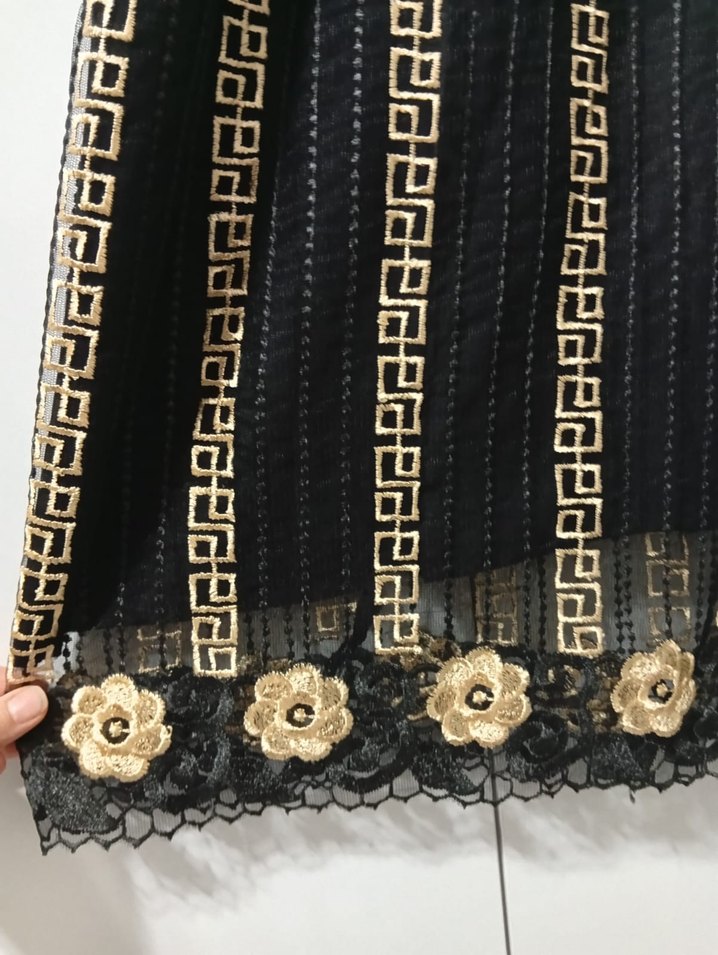 Nakışlı Siyah Bohem Uzun Elbise - Görsel 4