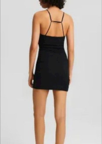 Siyah İnce Askılı Mini Elbise - Görsel 3