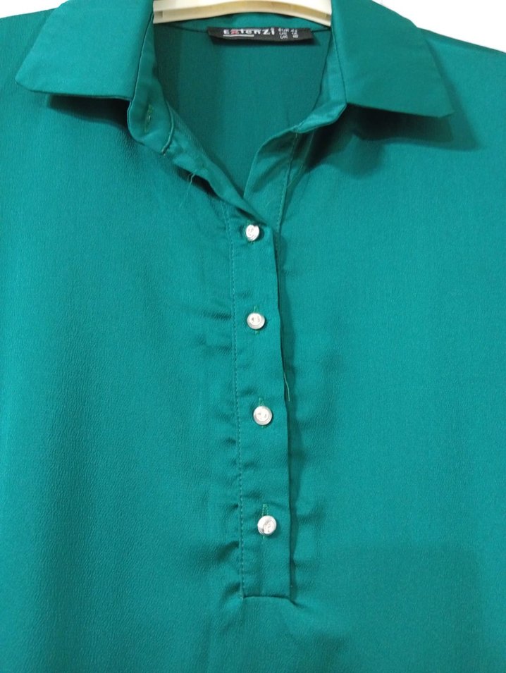 Zümrüt Yeşili Kadın Midi Tunik - Görsel 3