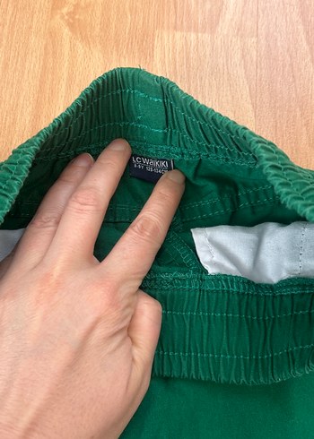 Erkek Çocuk Koyu Yeşil Keten Şort - Görsel 3