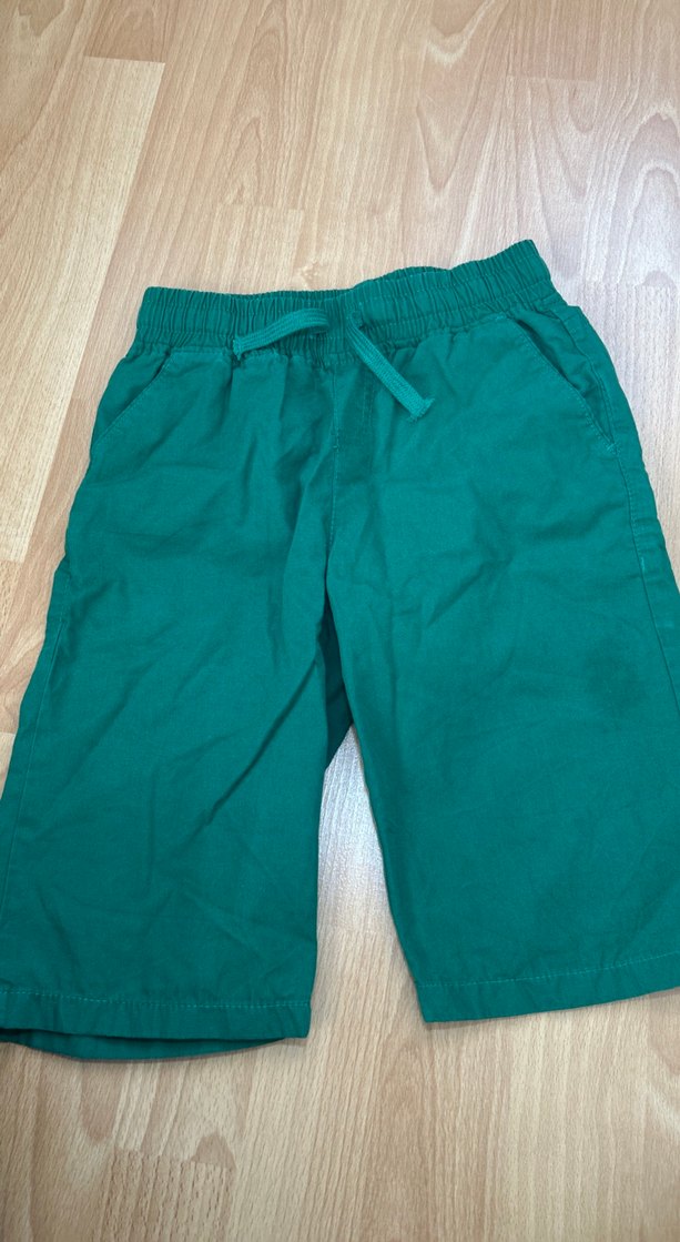 Erkek Çocuk Koyu Yeşil Keten Şort - Görsel 2