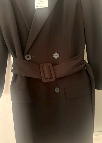 Mango Kemerli Siyah Blazer Elbise - Görsel 2