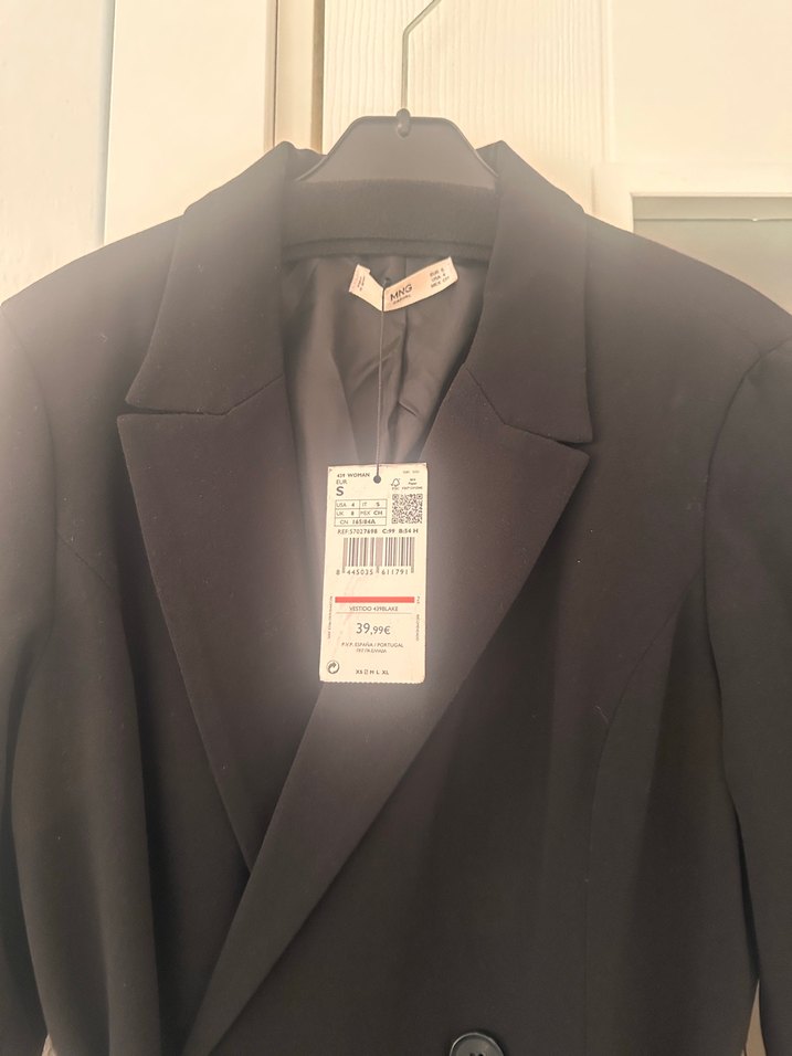 Mango Kemerli Siyah Blazer Elbise - Görsel 4
