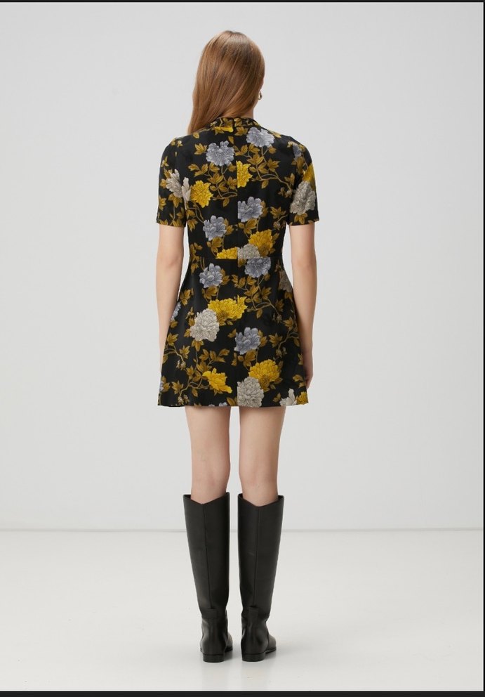 Beymen Club Siyah Desenli Mini Elbise - Görsel 2