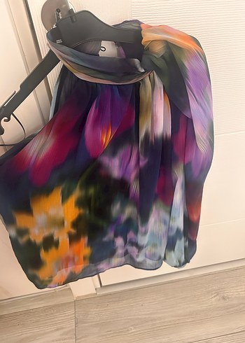 Mango Çok Renkli Bağlama Desenli Drapeli Bluz - Görsel 4