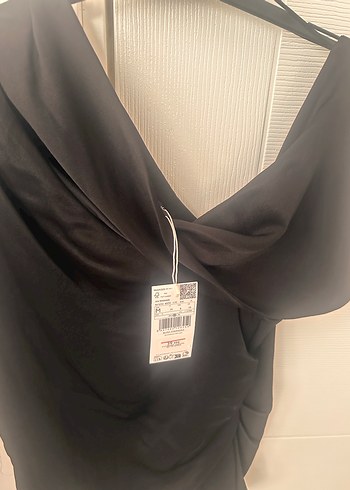 Mango Siyah Drapeli Kayık Yaka Kadın Bluz - Görsel 4