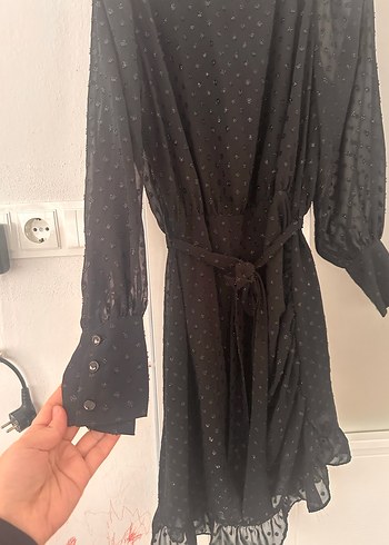 Koton Uzun Kollu Siyah Kadın Elbise - Görsel 3