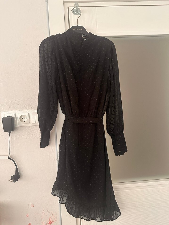 Koton Uzun Kollu Siyah Kadın Elbise - Görsel 4