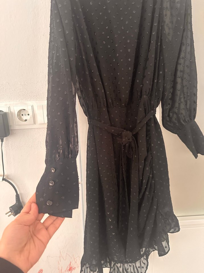 Koton Uzun Kollu Siyah Kadın Elbise - Görsel 3