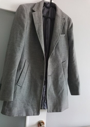 Gri erkek Midi kaşe kaban - Görsel 5