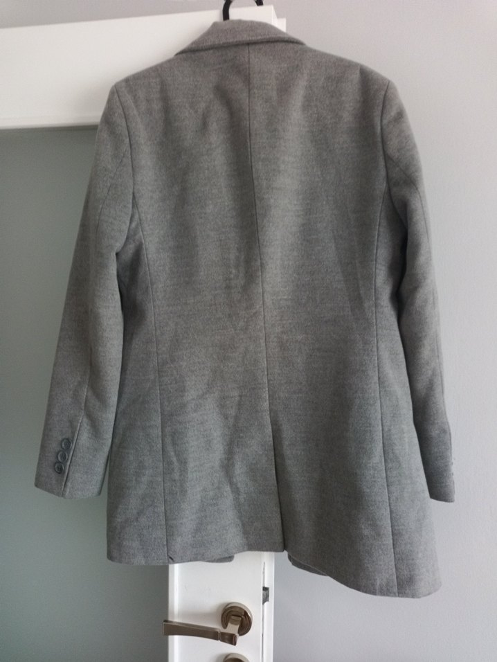 Gri erkek Midi kaşe kaban - Görsel 2