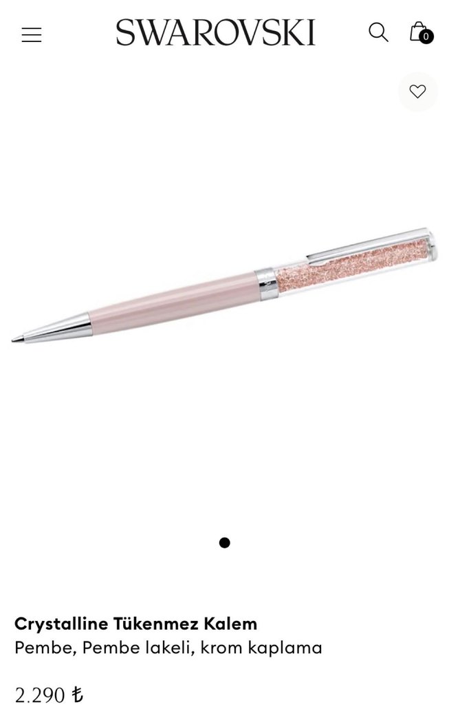 Swarovski Pembe Taşlı Tükenmez Kalem - Görsel 5