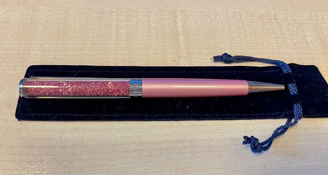 Swarovski Pembe Taşlı Tükenmez Kalem - Görsel 3