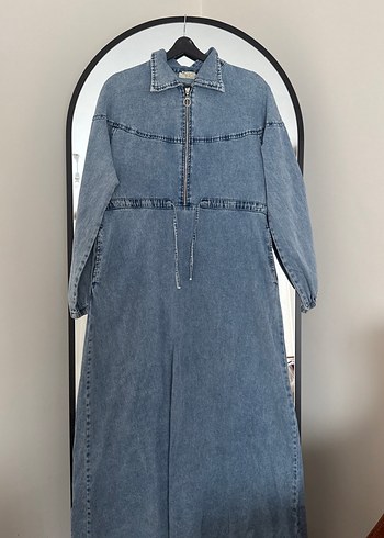 Yıkanmış kot elbise - Görsel 2