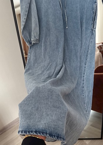 Yıkanmış kot elbise - Görsel 5