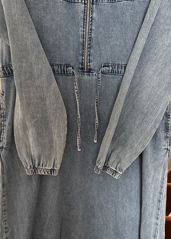 Yıkanmış kot elbise - Görsel 3