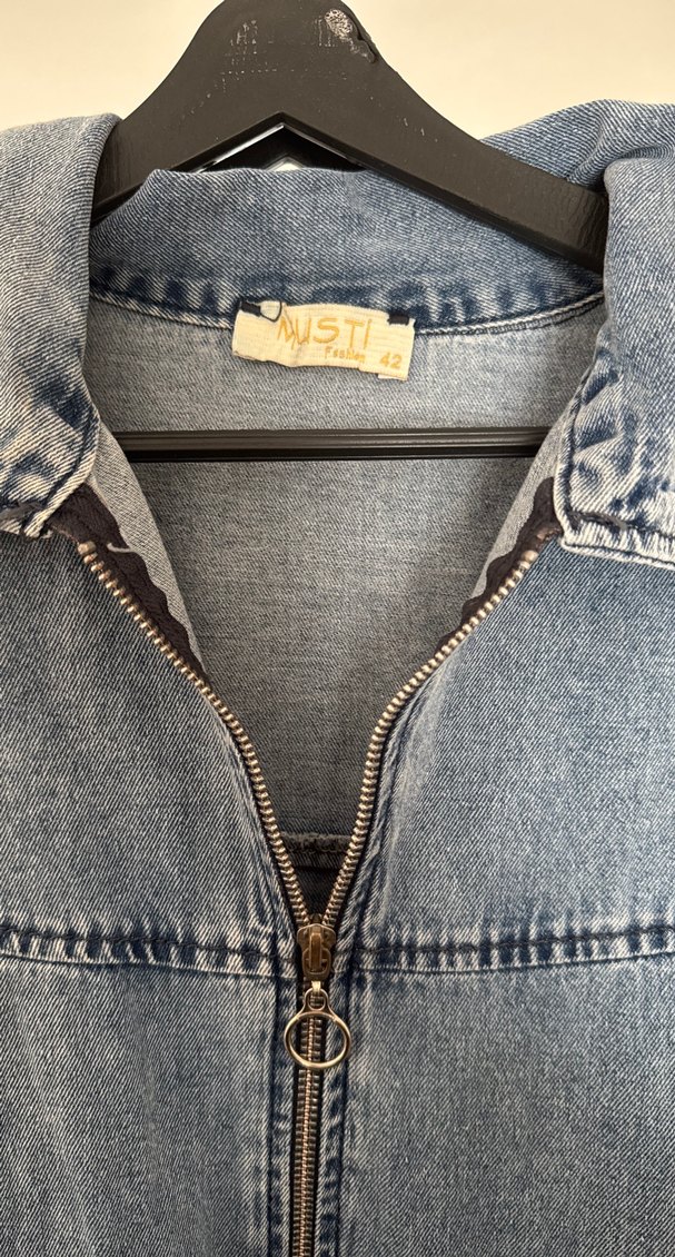 Yıkanmış kot elbise - Görsel 4