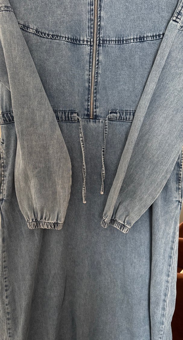 Yıkanmış kot elbise - Görsel 3