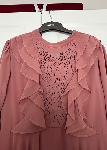 Gül kurusu tesettür abiye - Görsel 2