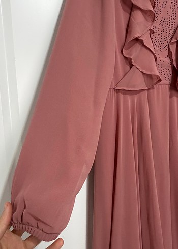 Gül kurusu tesettür abiye - Görsel 3