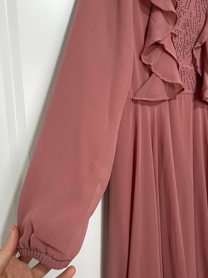 Gül kurusu tesettür abiye - Görsel 3