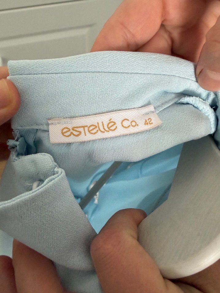 Dantel Detaylı Uzun Mavi Kadın Tunik - Görsel 4