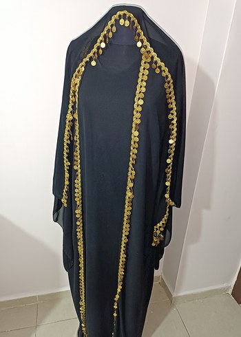 Kadın Uzun Siyah Altın İşlemeli Yöresel Elbise - Görsel 2