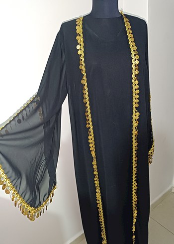 Kadın Uzun Siyah Altın İşlemeli Yöresel Elbise - Görsel 3