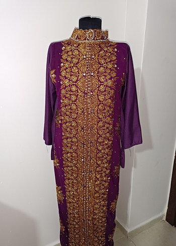 Uzun Mor Desenli Bohem Kadın Yöresel abiye - Görsel 4