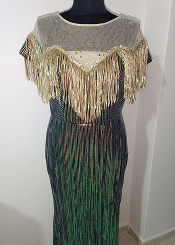 Parlak Çok Renkli Uzun Bohem Elbise 38-40 beden - Görsel 2