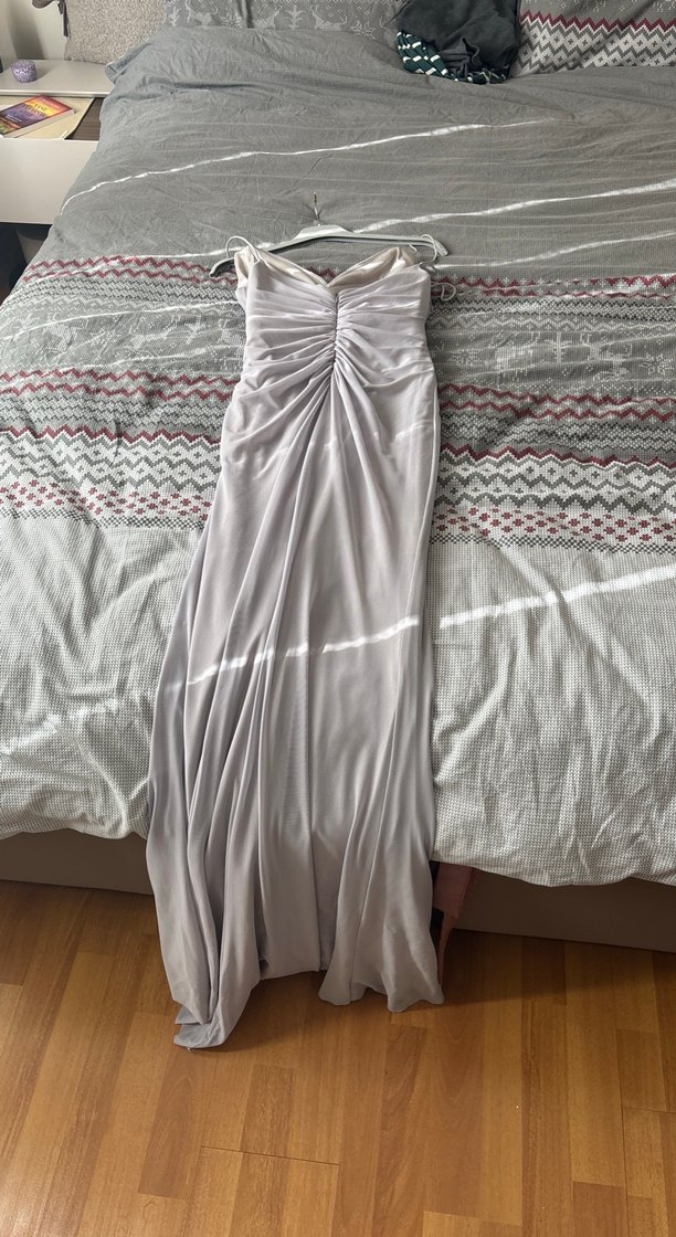 Drapeli Straplez Uzun Kadın Abiye Elbise - Görsel 2