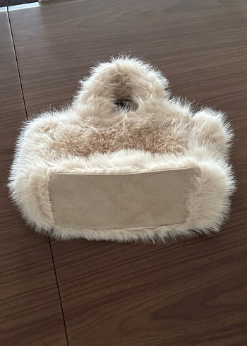 Bej Peluş Kadın Omuz Çantası - Görsel 3