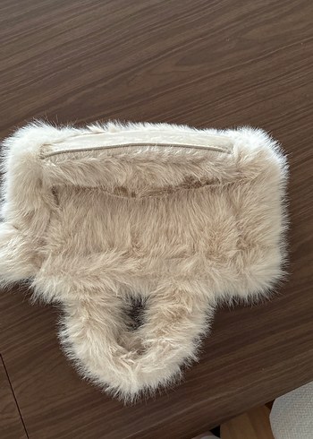 Bej Peluş Kadın Omuz Çantası - Görsel 2