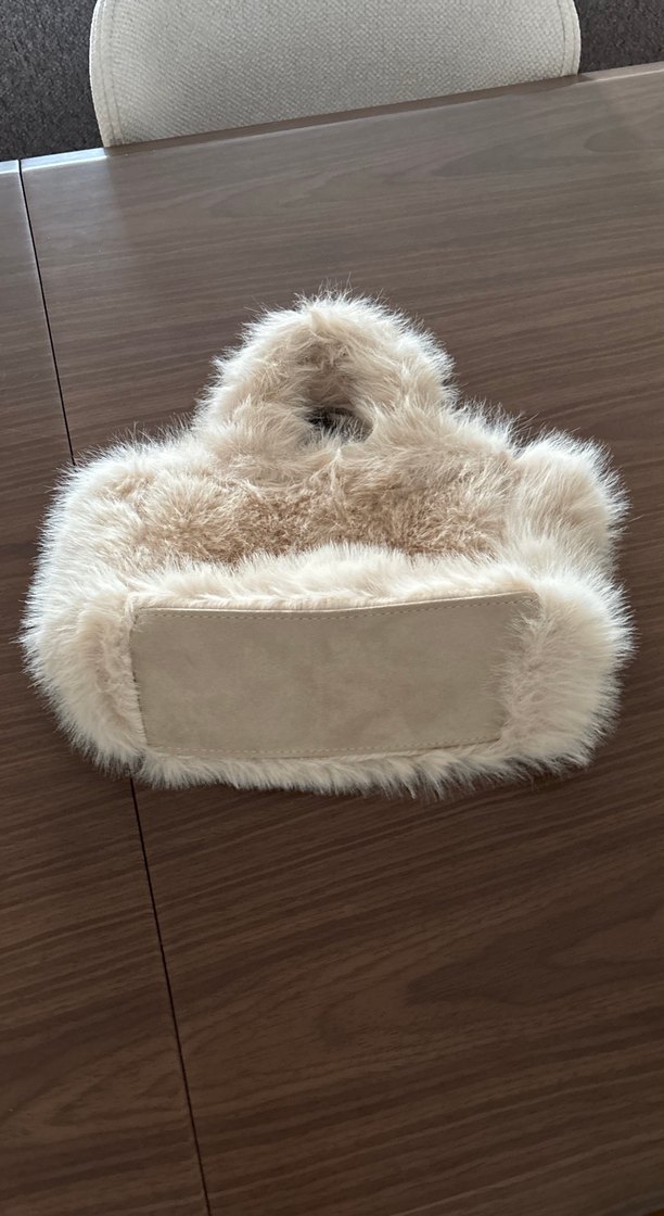 Bej Peluş Kadın Omuz Çantası - Görsel 3