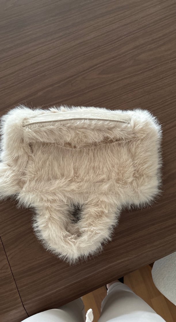 Bej Peluş Kadın Omuz Çantası - Görsel 2