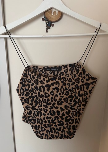 Leopar Desenli Straplez Mini Büstiyer