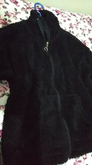 Siyah peluş ceket