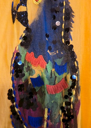 Sarı Uzun Islemeli Bohem Kadın Gomlek - Görsel 4