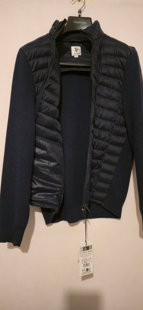 Erkek Lacivert Örgü Detaylı İnce Mont - Görsel 2