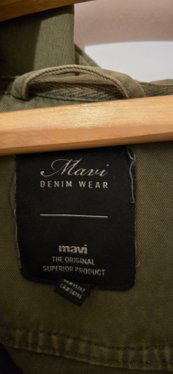 Düğmeli, Kapüşonlu Haki Kadın Ceket - Görsel 3