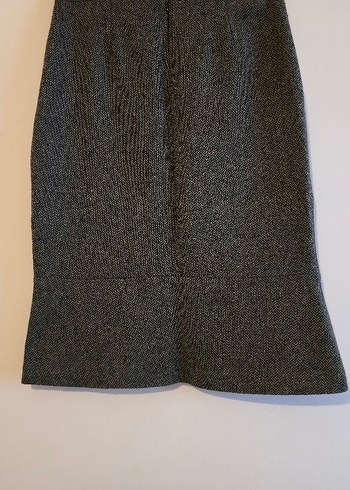 Gri Dar Baliksirti Desenli Uzun Etek Fırfırlı - Görsel 2