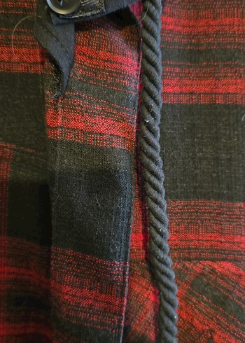 Asli Marka Bordo Ekoseli Uzun Kollu Kapusonlu Kadın Gömlek - Görsel 4