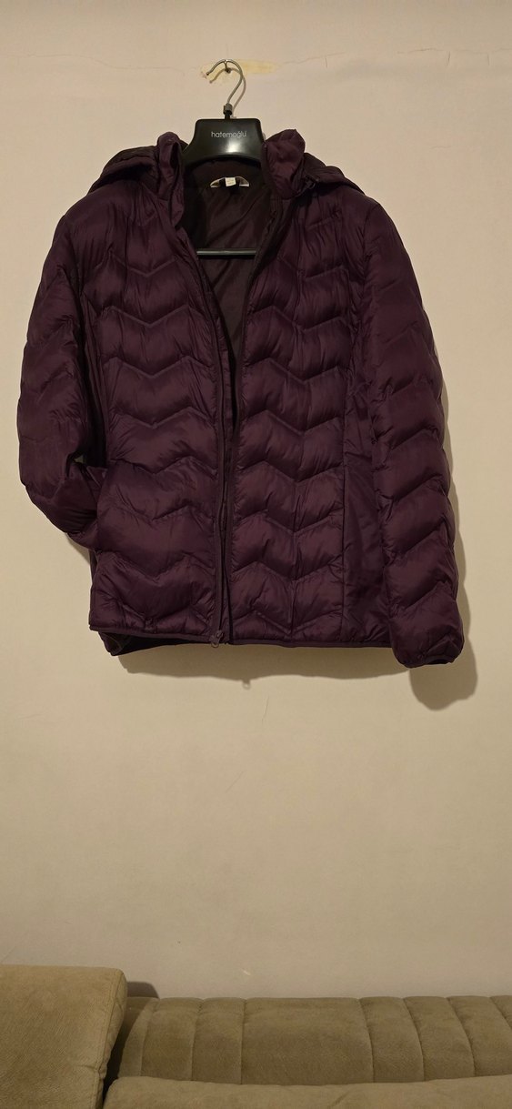 Bordo Fermuarlı Kadın Mont - Görsel 2