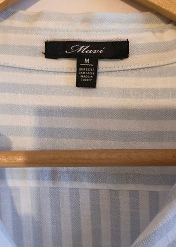 Düğmeli Yarim Kollu Cizgili Kadın Gömlek - Görsel 3