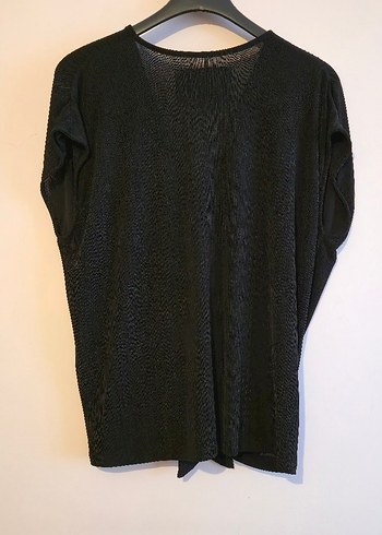 Siyah V Yaka Kadın Bluz - Görsel 3