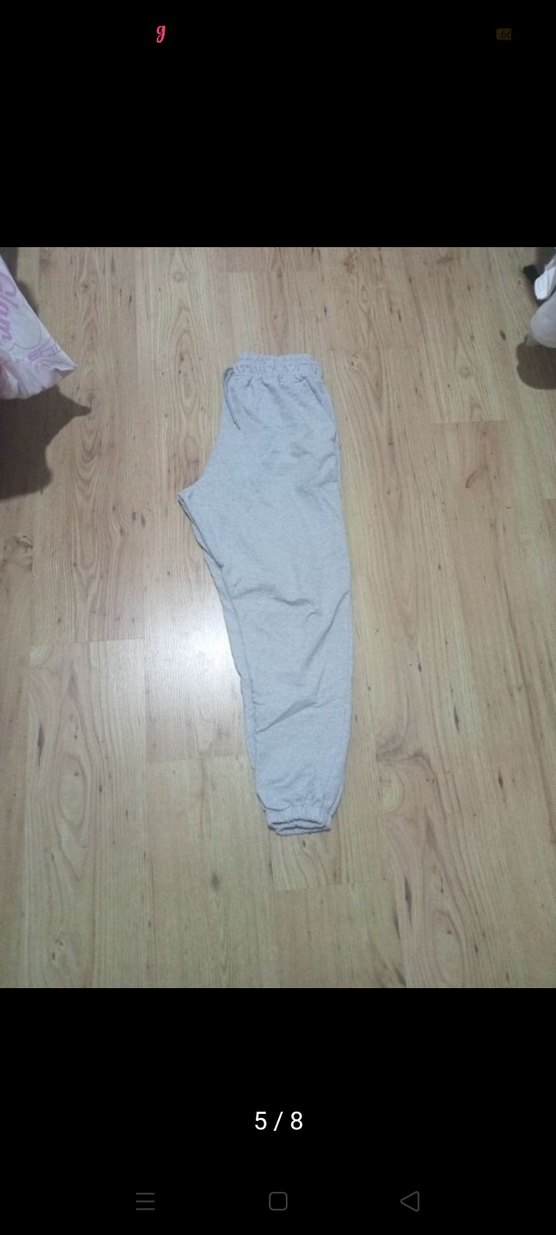 Gri Kadın Keten Rahat Kesim Eşofman hiç giyilmemiş unisex - Görsel 4