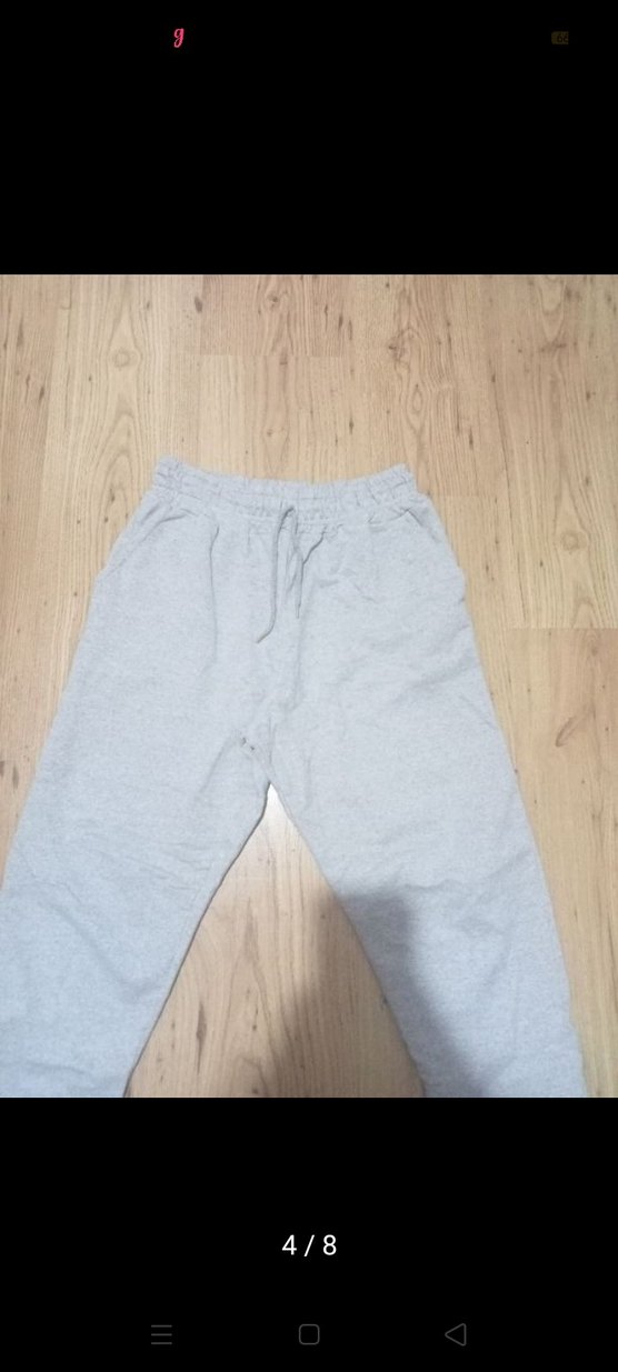 Gri Kadın Keten Rahat Kesim Eşofman hiç giyilmemiş unisex - Görsel 3