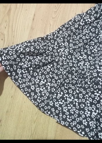 Gri Çiçekli V Yakalı Midi Elbise DeFacto s beden - Görsel 4