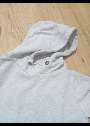 Gri Kapüşonlu Kadın Sweatshirt S/m beden - Görsel 2