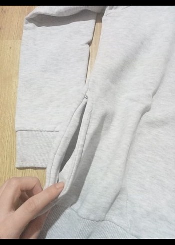 Gri Kapüşonlu Kadın Sweatshirt S/m beden - Görsel 3